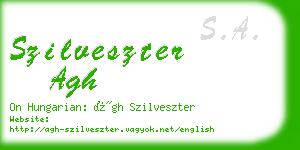 szilveszter agh business card